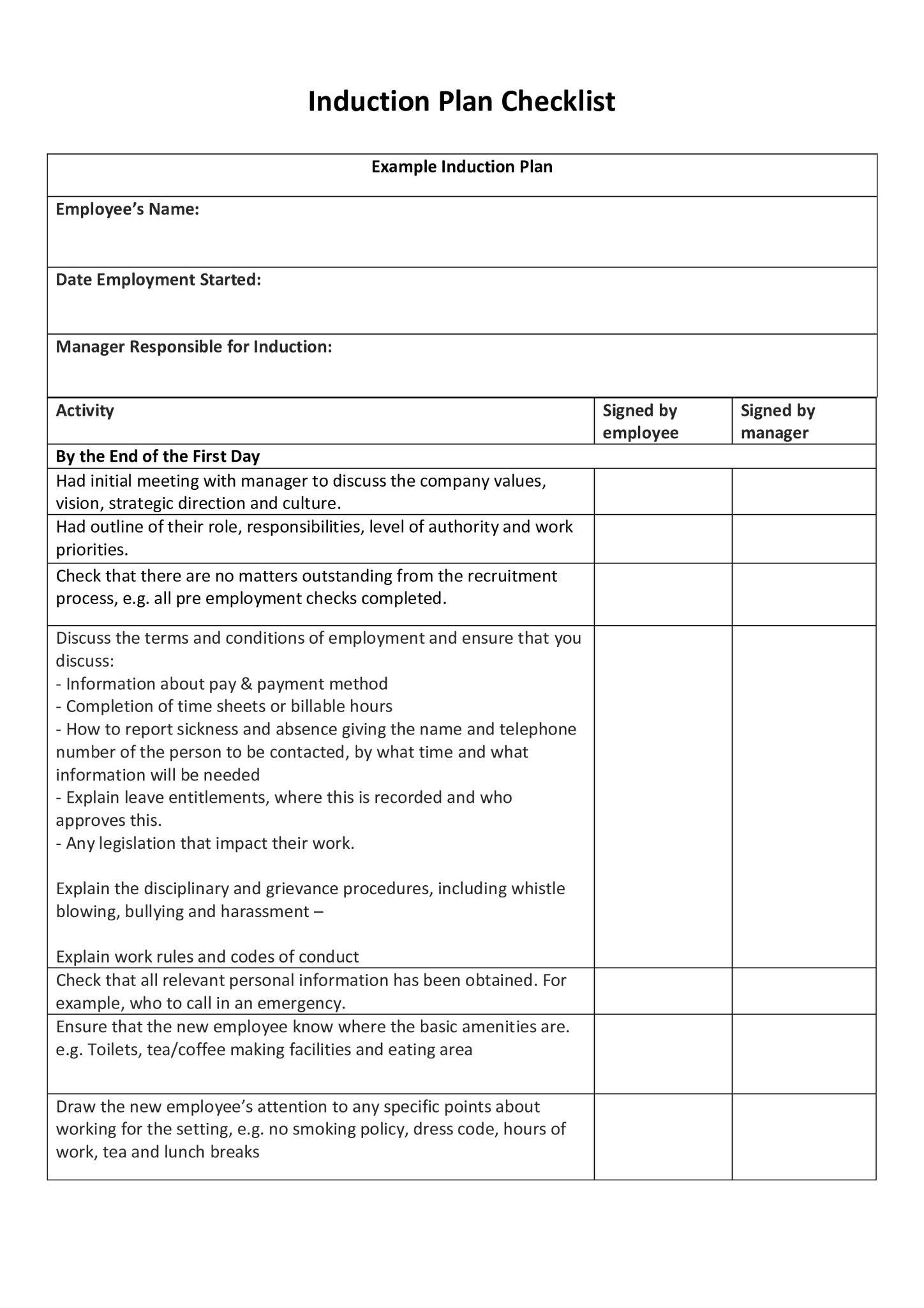 Induction Plan Checklist – Accountests