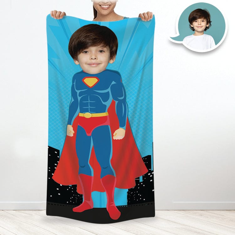 Image of Custom Superhero Your Face Photo Towel