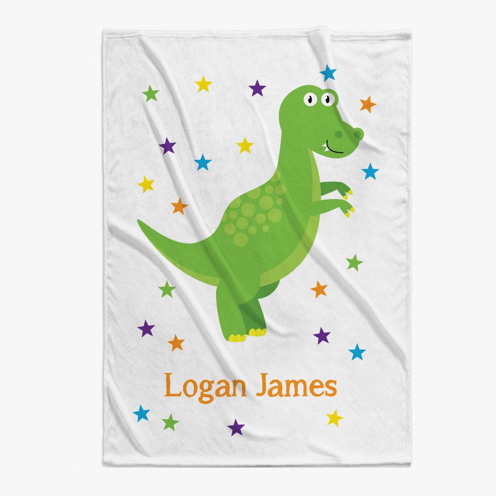 Customized Dinosaur Baby Blanket Monogram Online