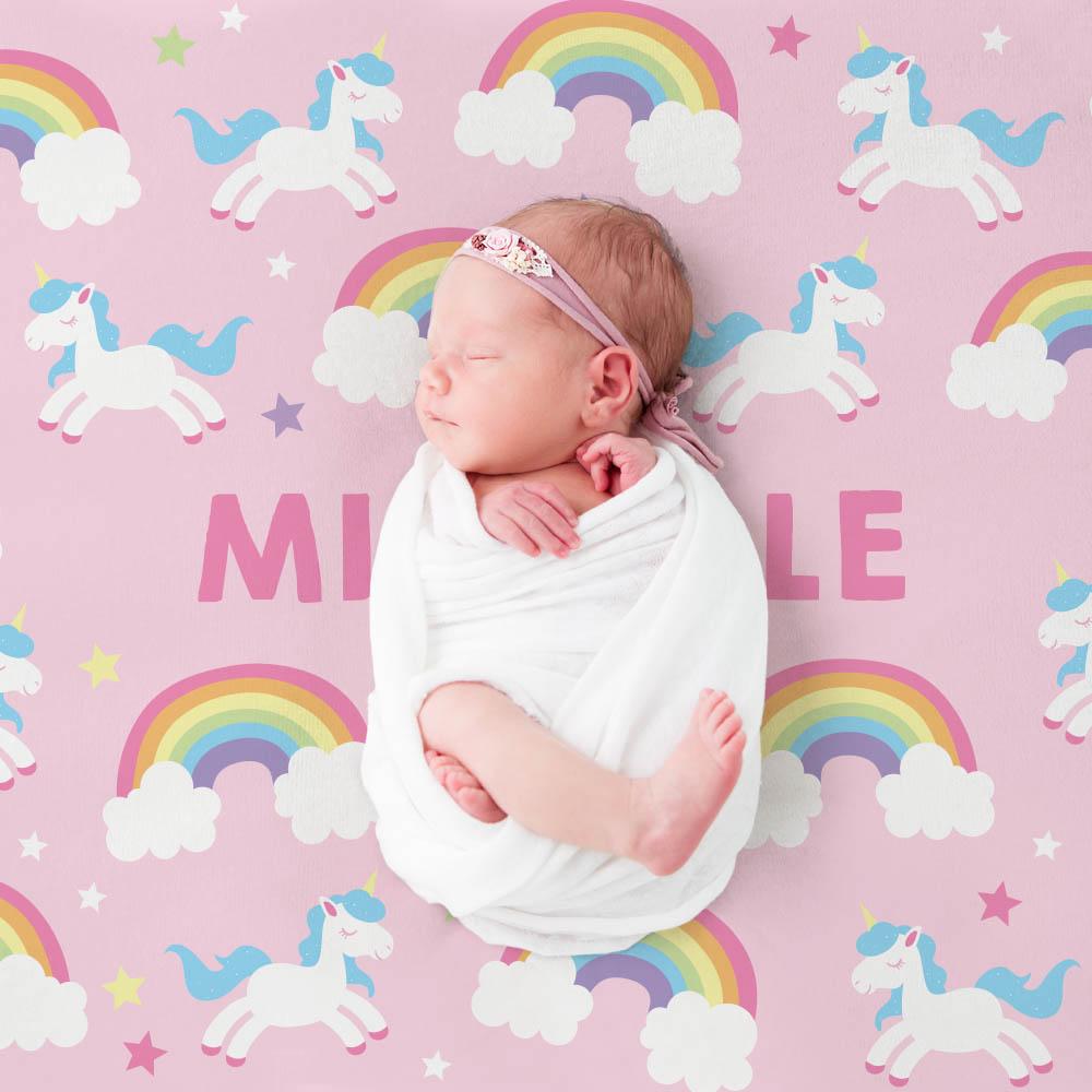 personalized unicorn baby blanket