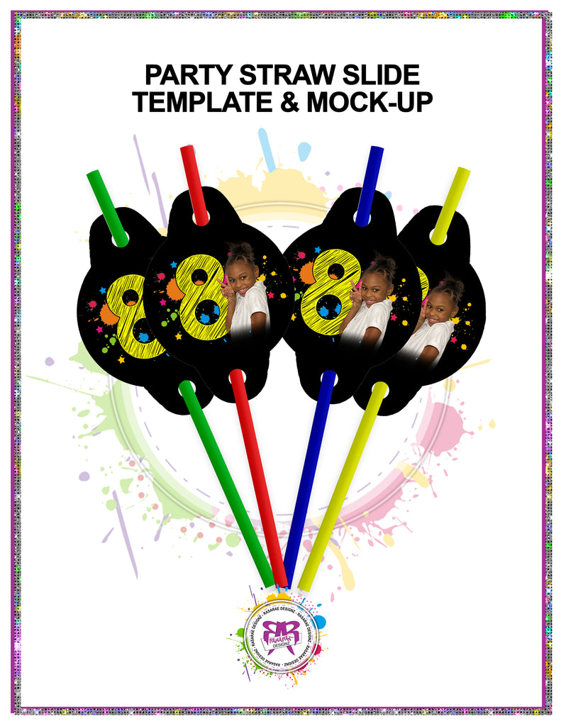 Download Party Straw Slide Template & Mock-up - RasaRae Designz