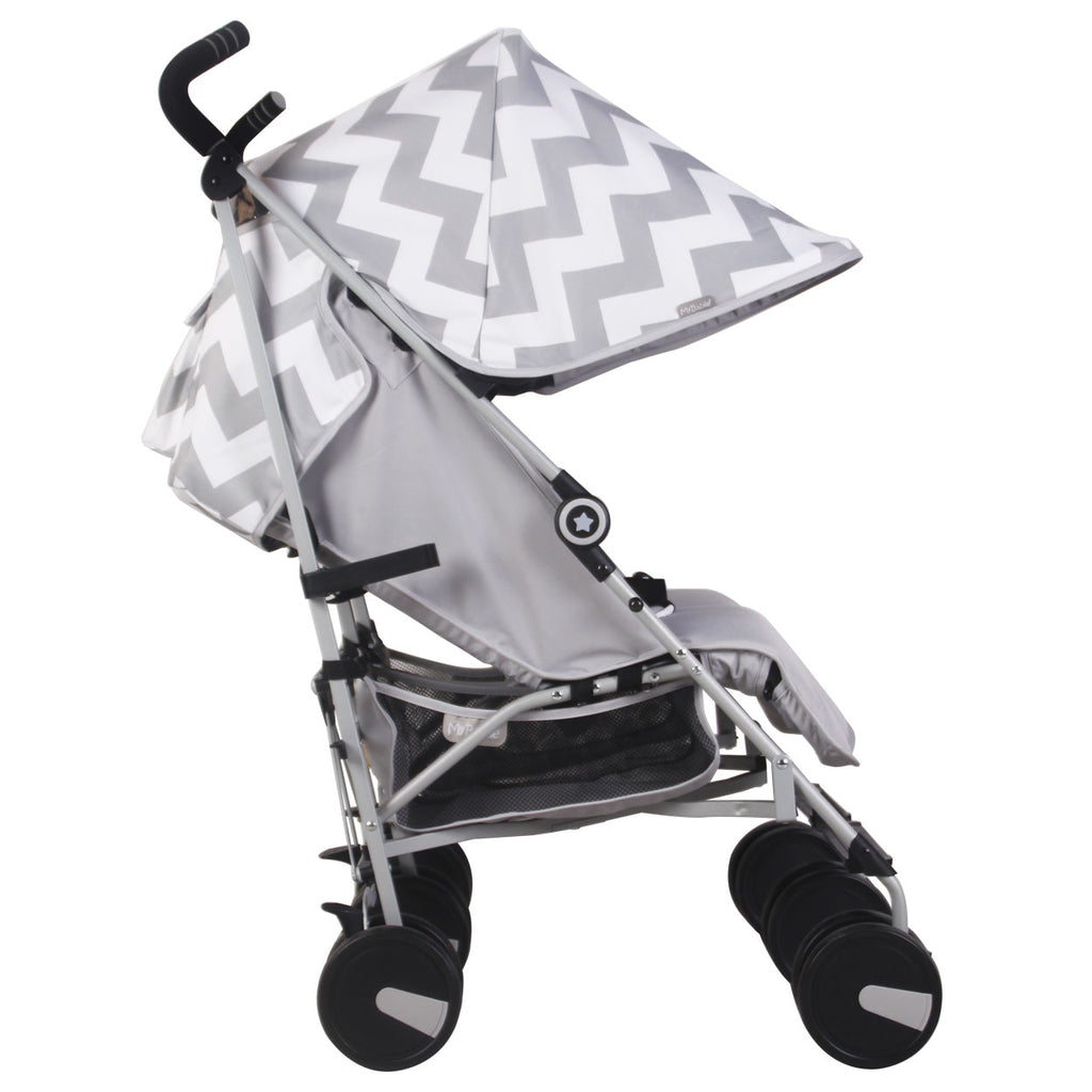 my babiie twin stroller grey chevron