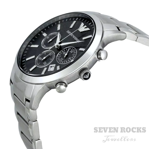 Emporio Armani Men's Renato Chronograph Watch Black AR2460 - Seven Rocks