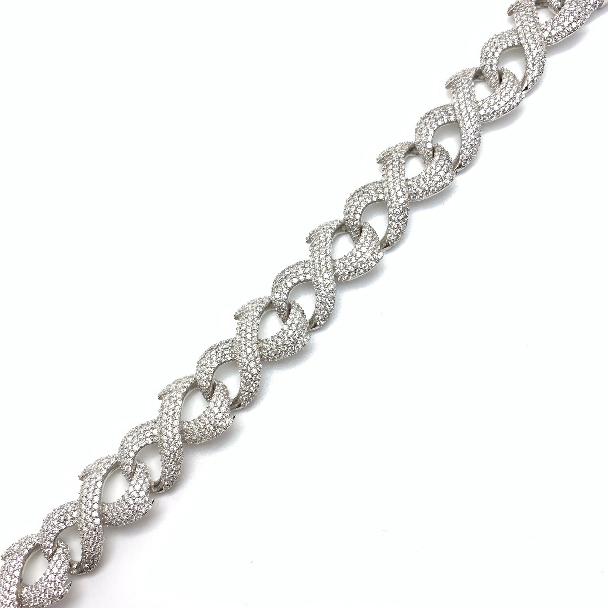 White gold iced sales out rope chain