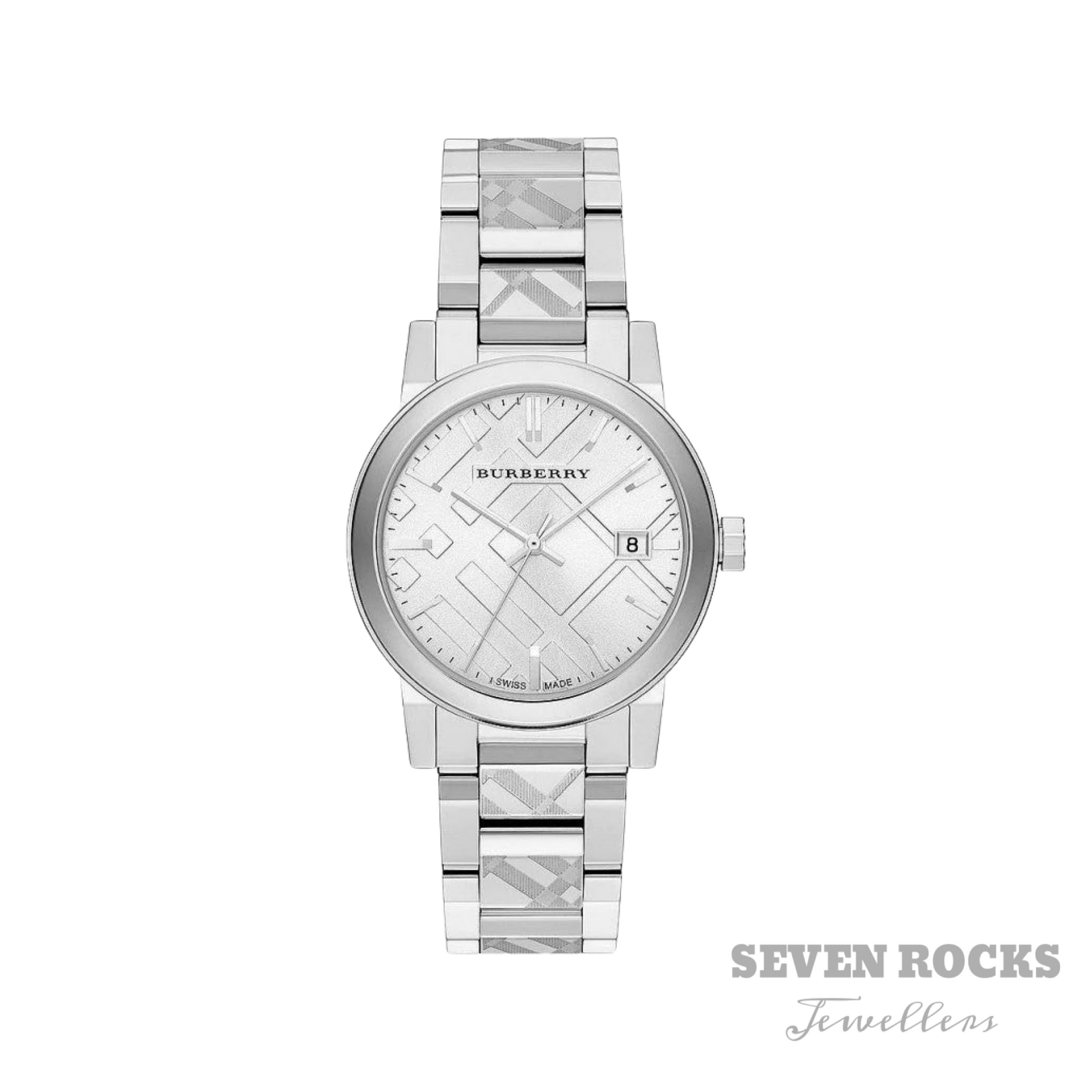 Burberry Watch The City Engraved Checked Steel BU9037 - Seven Rocks