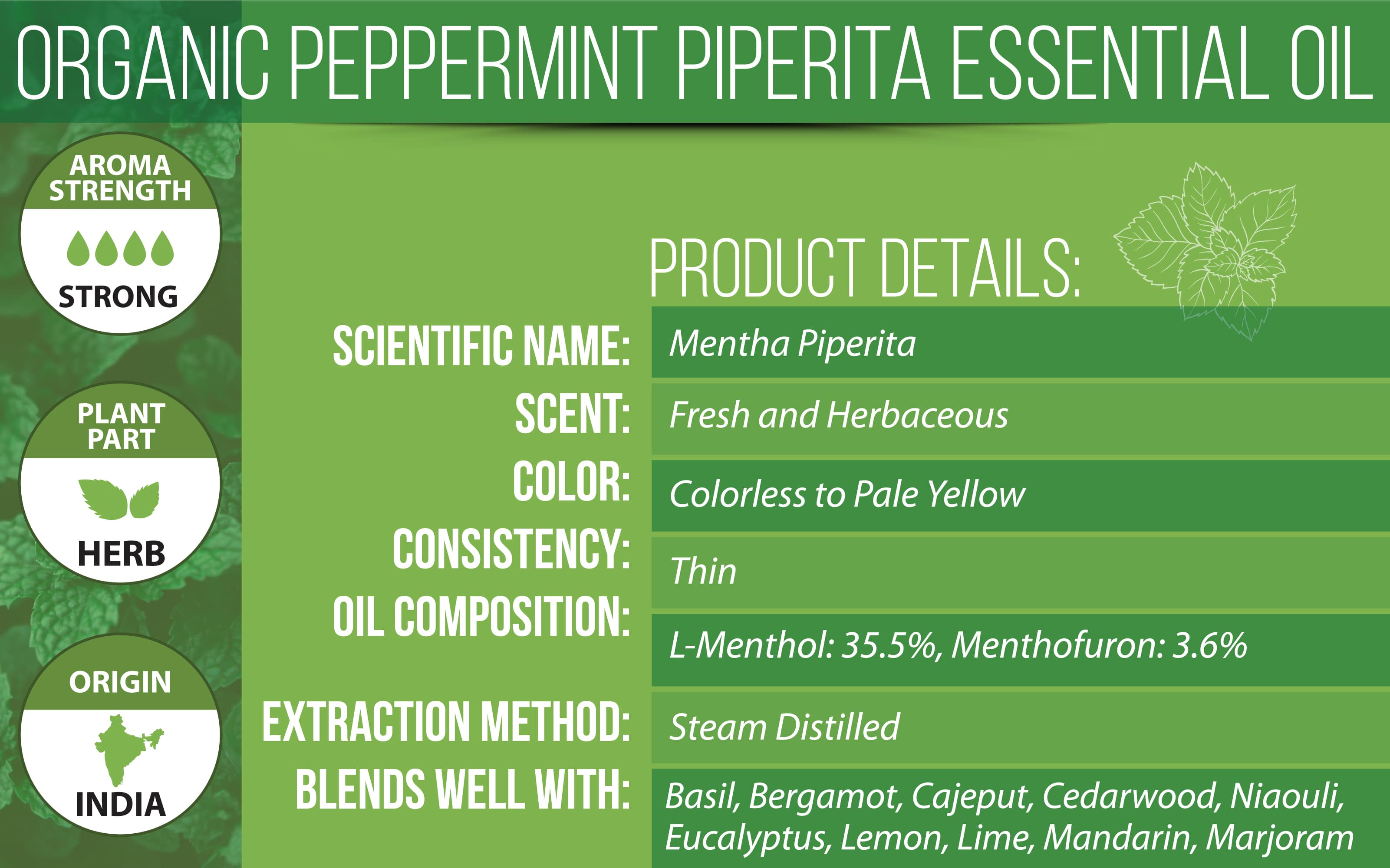 Organic Peppermint Essential Oil Product Details