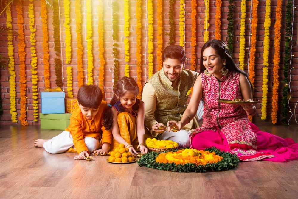 Celebrating Diwali with family