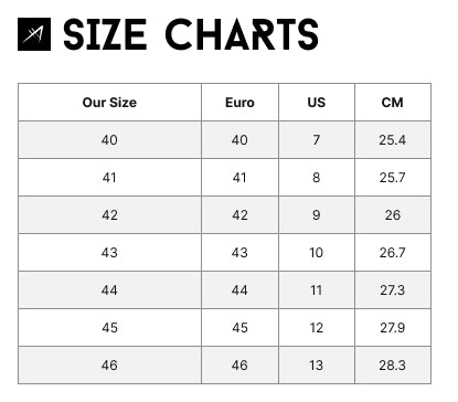 Shoe Size Chart – AFA Sports