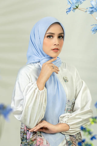 jilbab biru muda untuk baju putih