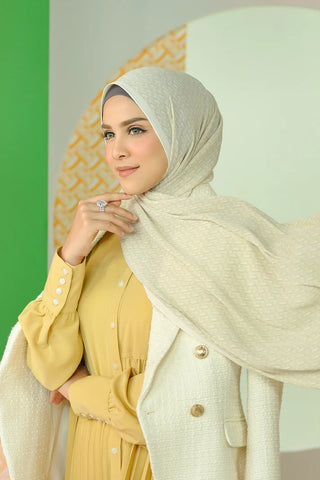 jilbab cream Cocok untuk Baju Kuning
