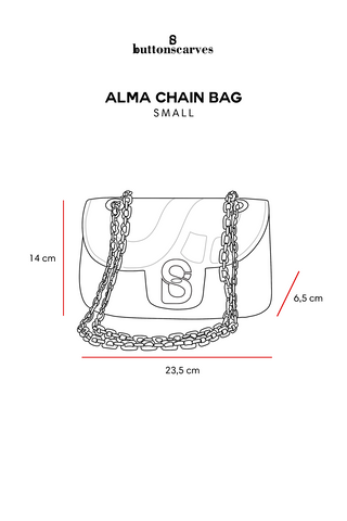 Alma Chain Bag Warna : Lime Material : Vegan Leather Small size: 23,5 cm x  6,5 cm x 14 cm Rp 1.675.000 Medium Size: 27 cm x 7 cm x 18…