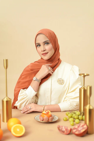 jilbab orange Cocok untuk Baju Kuning