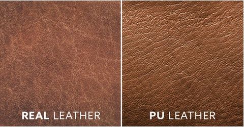 Image showing the difference between real leather and faux leather