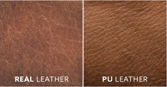 Texture of PUA Leather compared to Real Leather