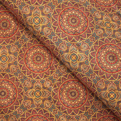 Wholesale fabric with ethnic design made from cork leather