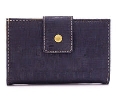 Vegan natural cork purse in navy blue