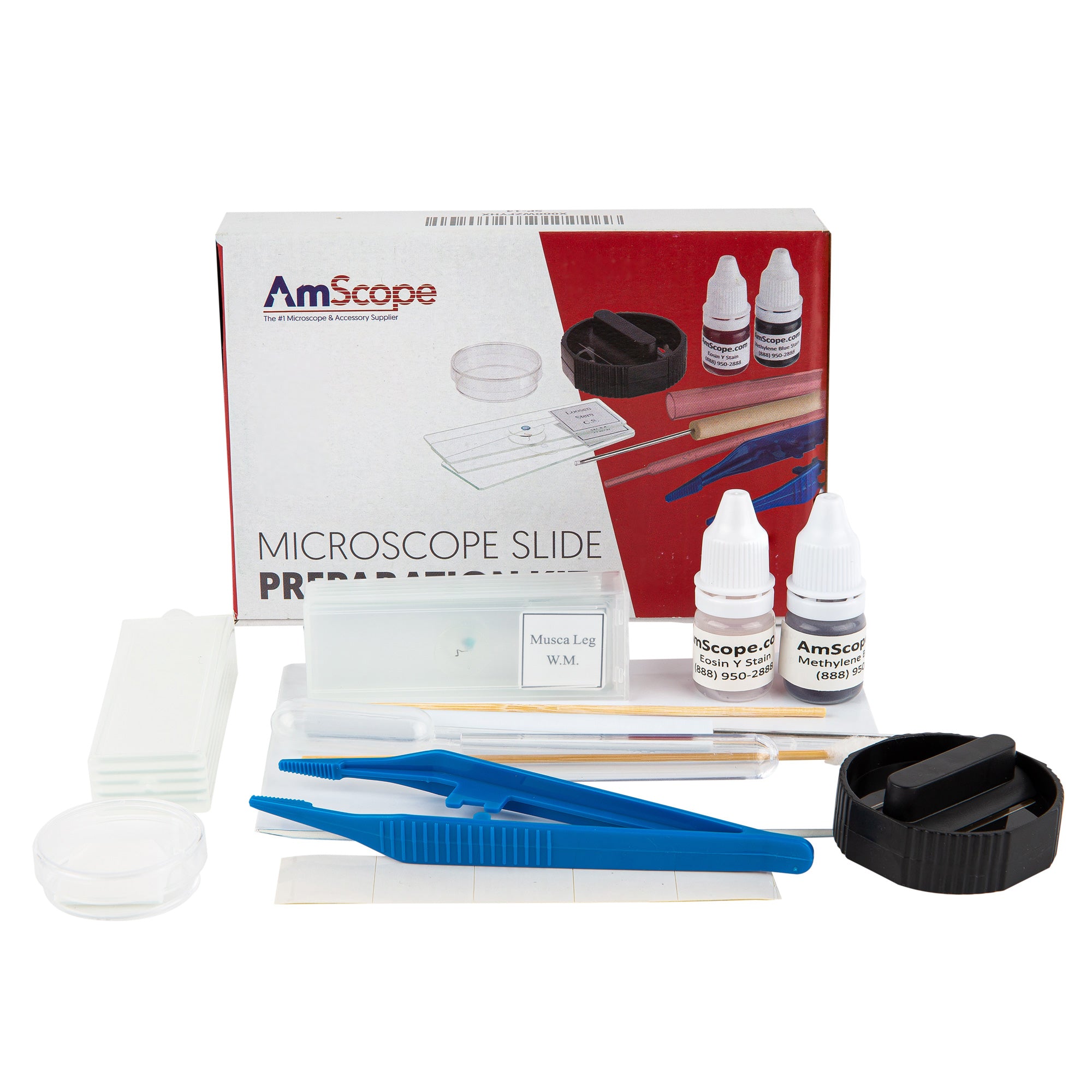 Microscope Slide Preparation Kit Including Slides Stains Amscope Uk