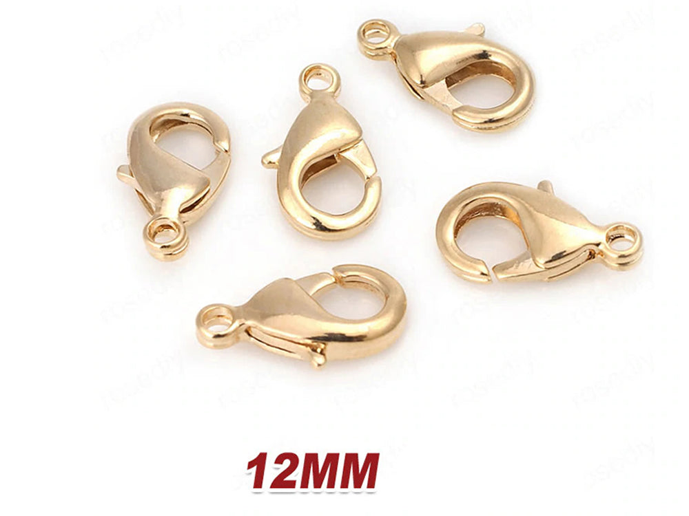 100 or 500 Pieces: 7 x 12 mm Light Rose Gold Lobster Claw Clasps –  Guerrilla Charm