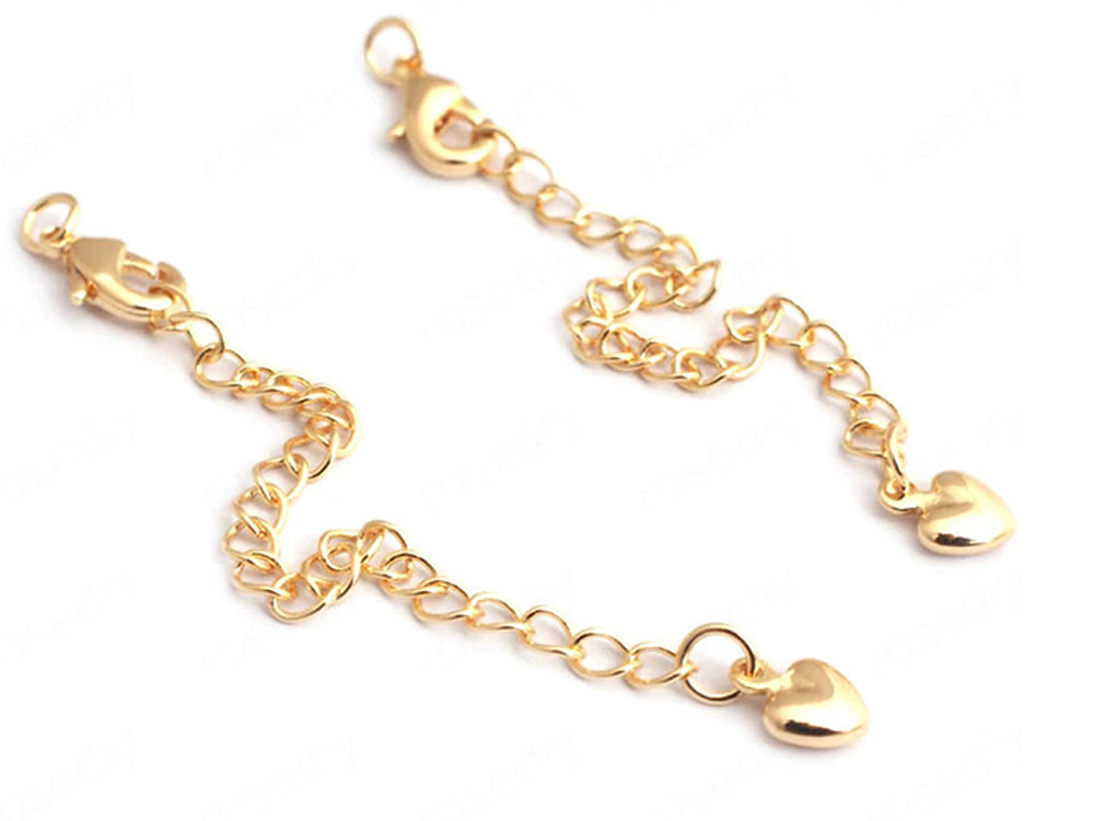 Gold Filled Chain Extender For Necklace Bracelet Supply Component Findings  Extenders Lobster Claw Clasps With Silver Extender Chain L-465 L-466
