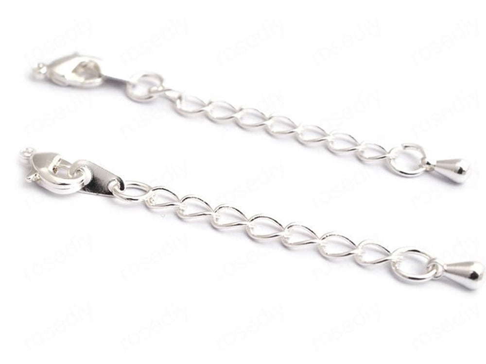 4-8pcs Stainless Steel Extended Chains For Necklace Extension Chain For  Jewelry Making Supplies Findings With Lobster Clasps