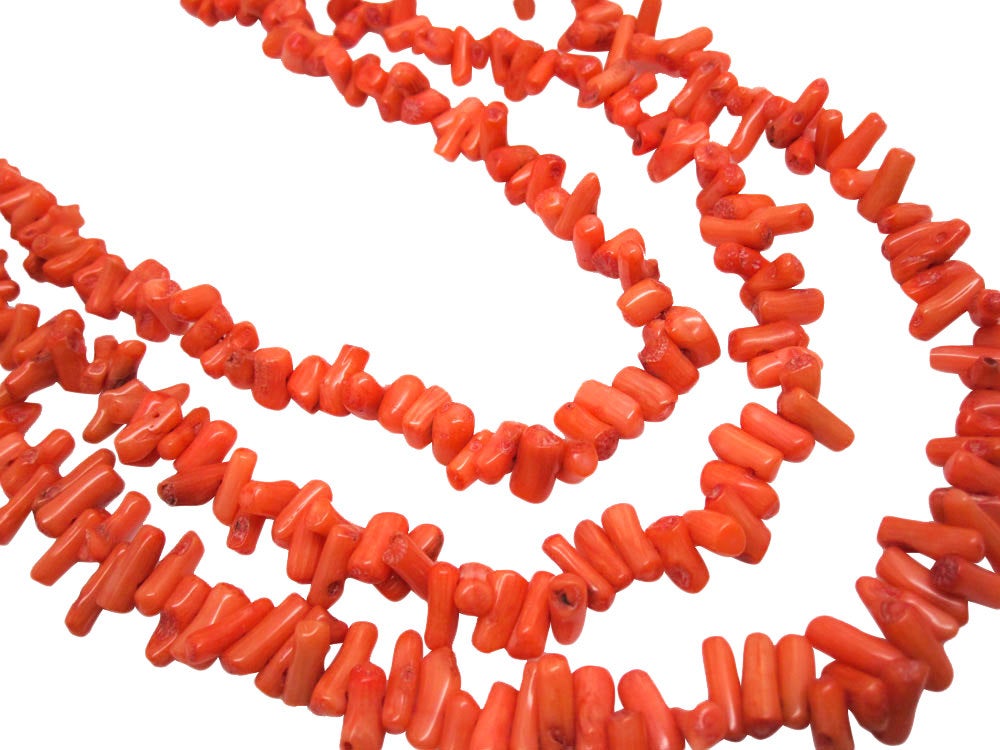 5PCS 2-4CM Baroque Coral Pendants Small Stick Coral Beads Red