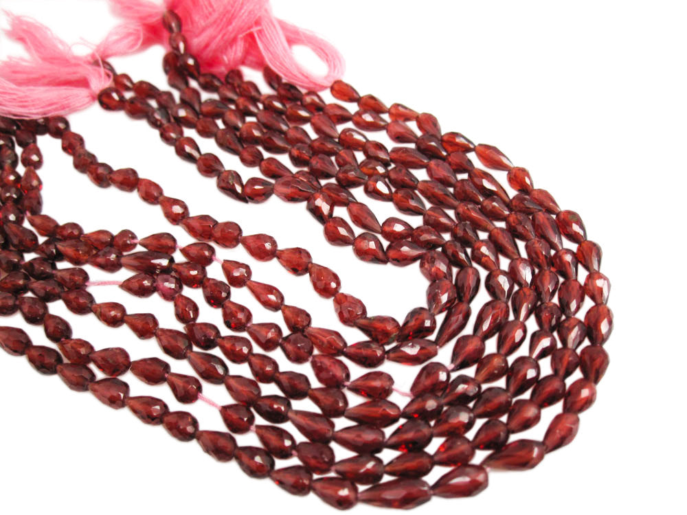 Garnet Stone Beads, Faceted Triangles