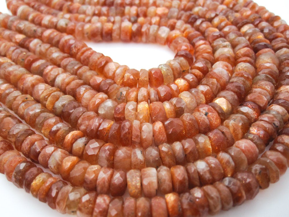 Oregon Sunstone Faceted Rondelle Beads – Sunstone Store