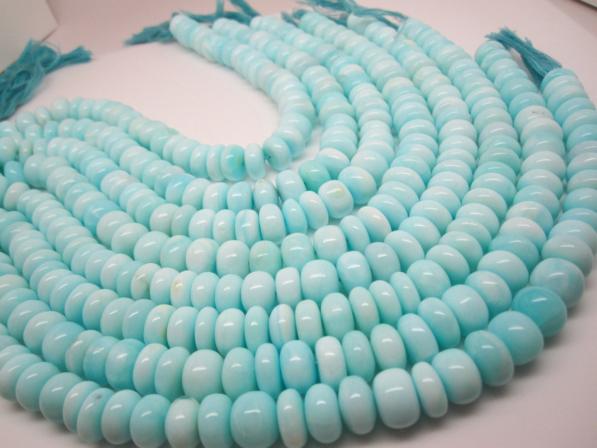 Blue Opal, Opal Beads, Faceted Rondelles