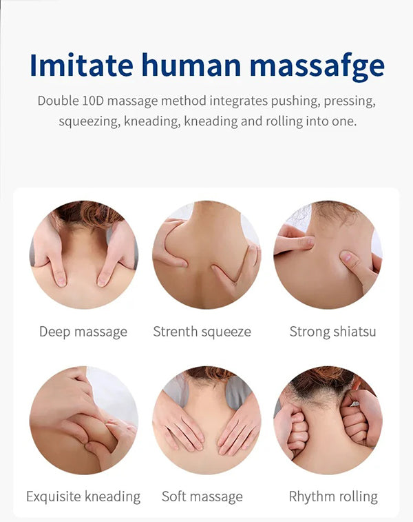 Aparat masaj tip perna pentru scaun, terapie prin masaj, role Shiatsu cu incalzire si vibratii