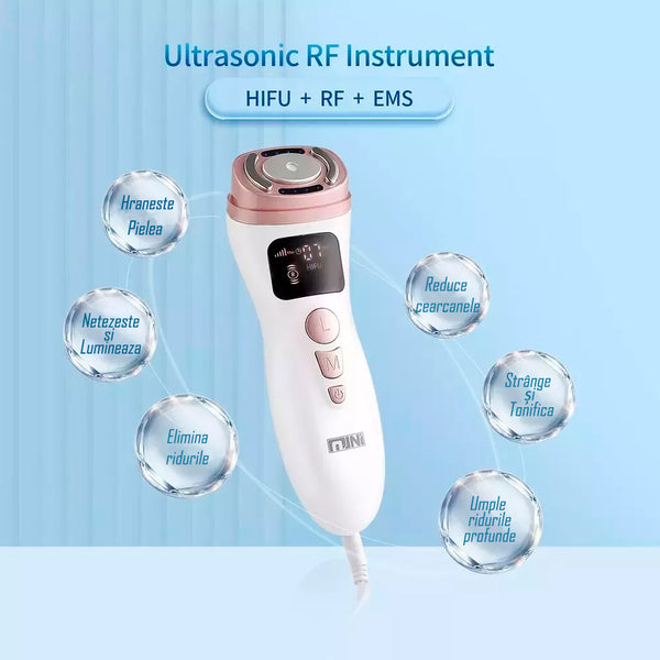 Aparat facial cu ultrasunete, Ems si Radiofrecventa, Mini Hifu