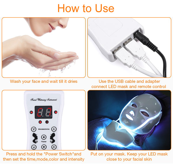 Masca faciala cu led 7 in 1, Facial SPA Mask