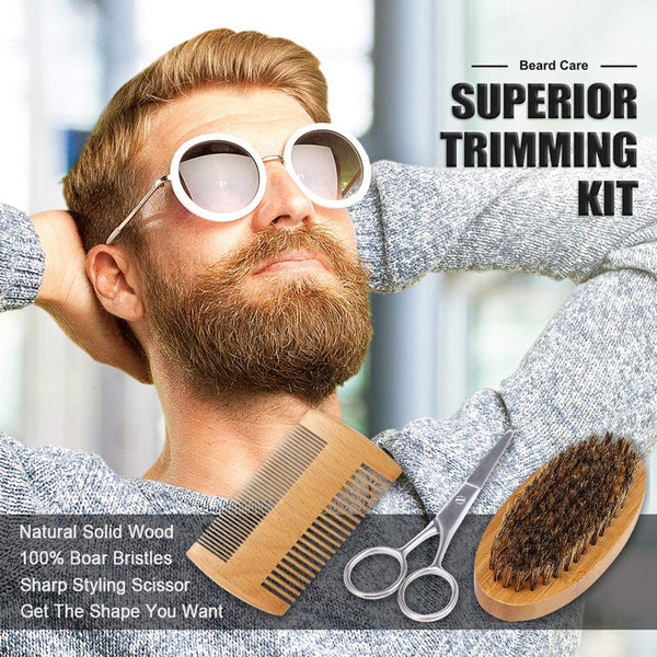 Kit Premium pentru ingrijire, crestere barba si mustata 100% natural