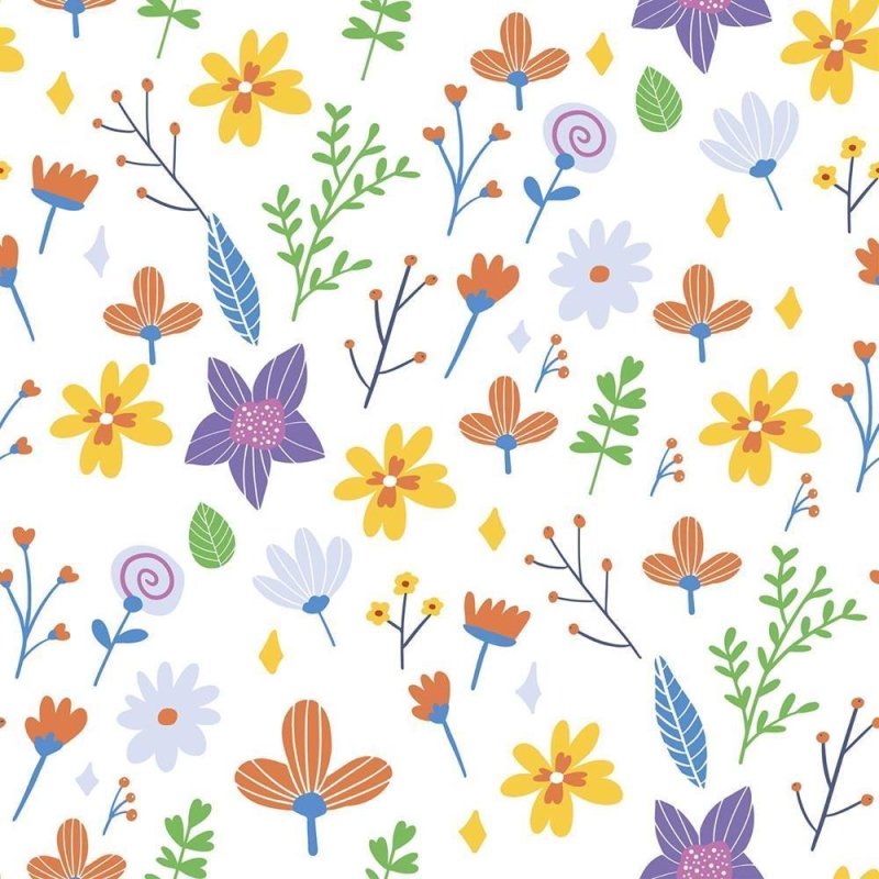 Papel de Parede Adesivo Flores Coloridas Minimalistas N08043 - Papel na  Parede