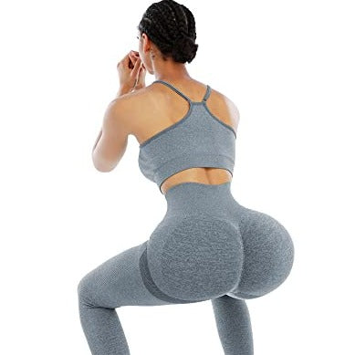 QOQ V Back Leggings for Women Scrunch Butt Lifting Workout