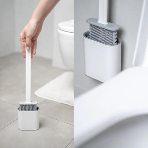 Silicone Toilet Brush - Flat Head Hygienic Toilet Brush and Holder –  Wonderly