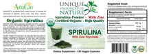 Load image into Gallery viewer, Spirulina With Zinc Glycinate Organic - 120 veg caps -  Unique Products of Nature