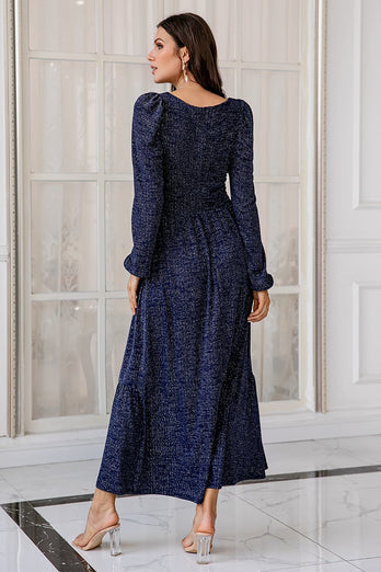 Navy Long Sleeves Mother Dress