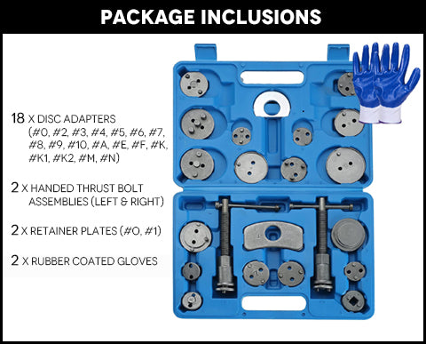 24PCS Disc Brake Caliper Tool Set Package Inclusions