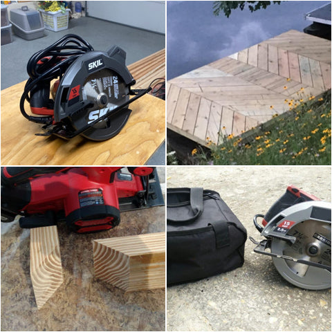 Collage of  4 Inch Circular Saw with Beam Laser Guide