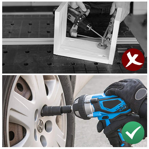 Without the Universal Joint Swivel Socket Adapter VS using the Universal Joint Swivel Socket Adapter