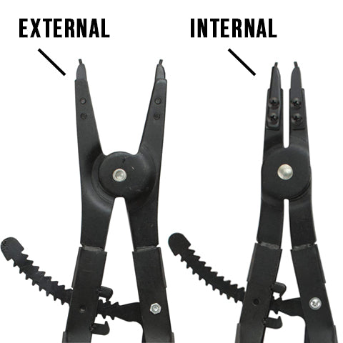 Internal/External Snap Ring Pliers With Quick Switch Tips