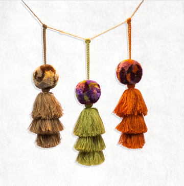 Tie Dye Tassel Keychains