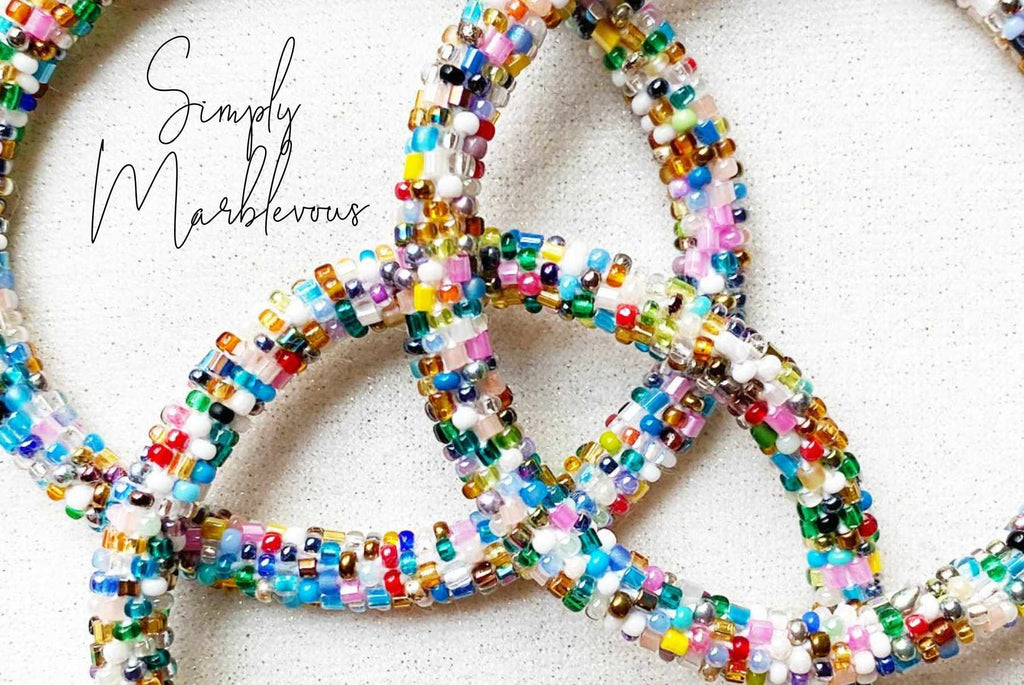 Simply Marblevous Glass Seed Bead Bracelet for Women