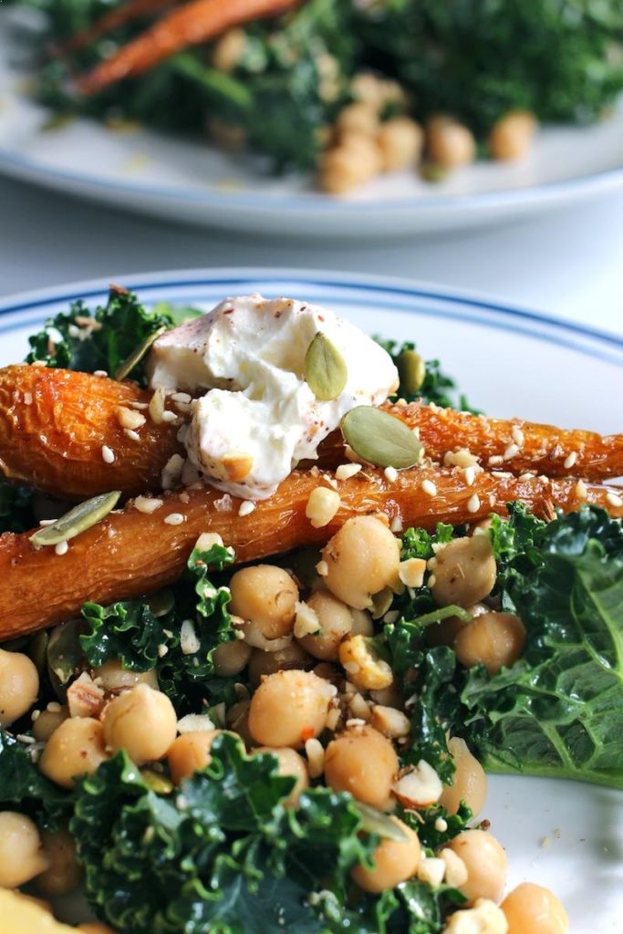 kale chickpea winter salad