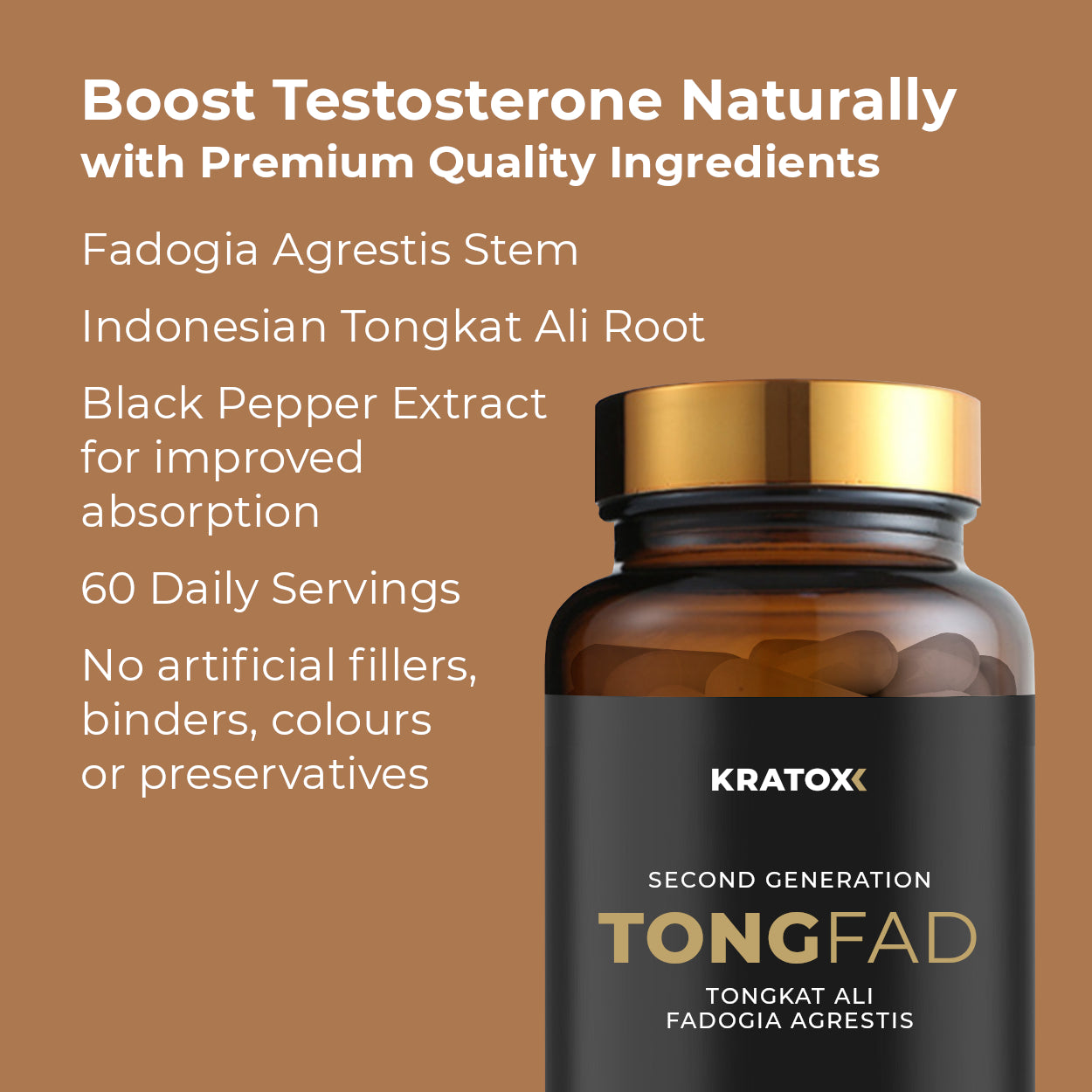 TongFad - testosterone-bosting supplement with Indonesian Tongkat Ali and Fadogia Agrestis