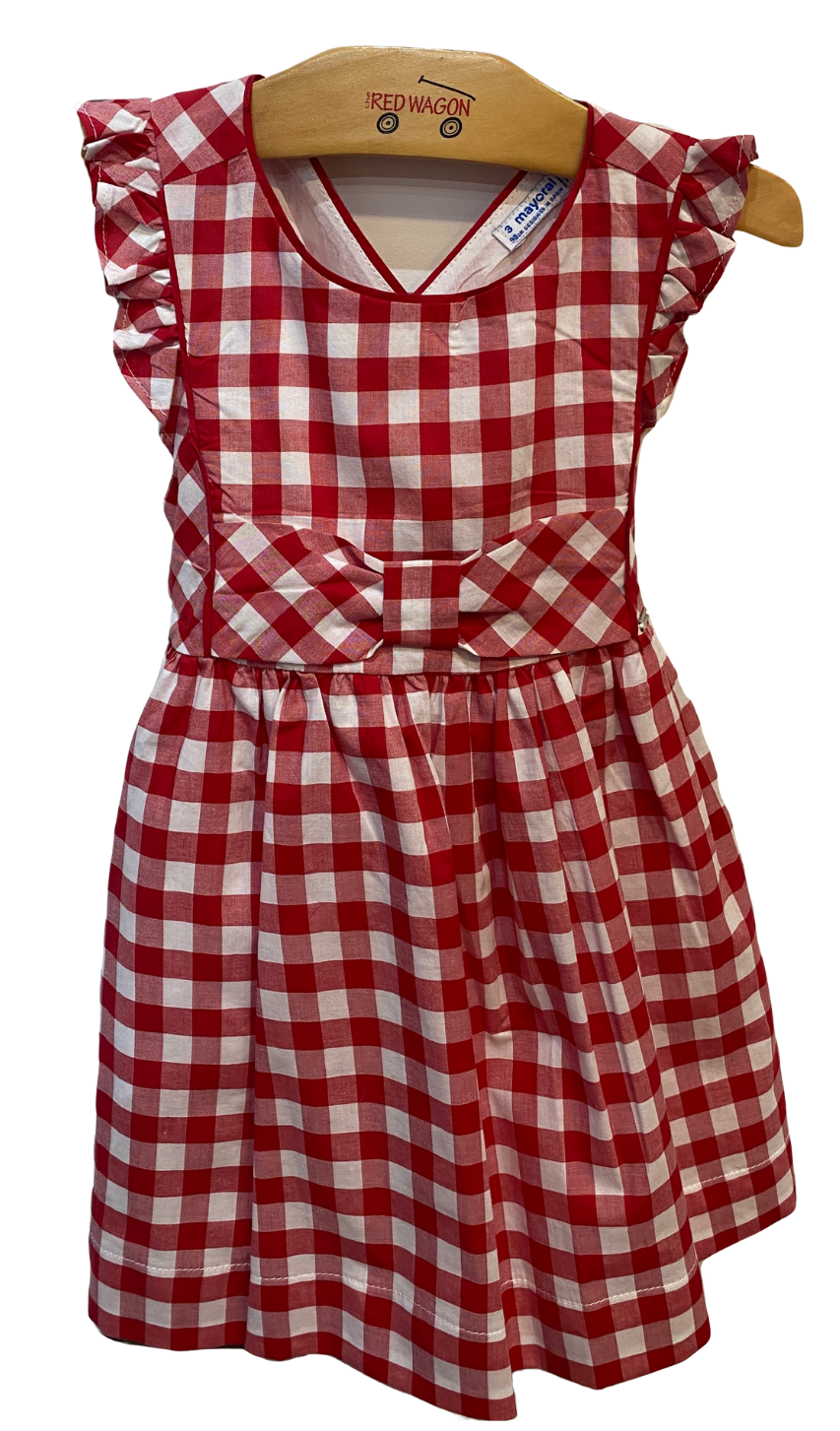 red and white gingham dress