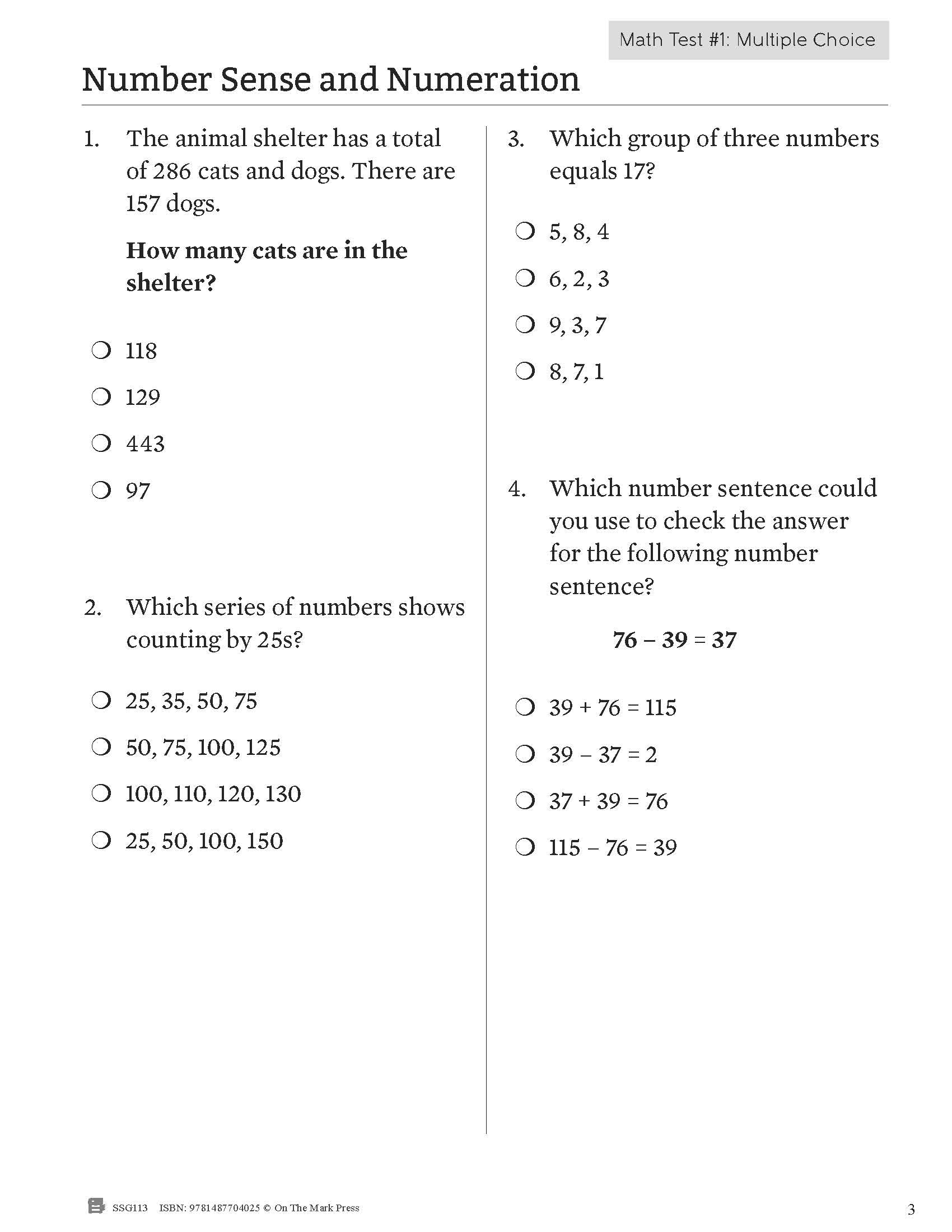 EQAO Grade 3 Math & Language Test Prep Guide