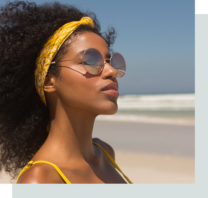 Image of an African American woman on the beach.