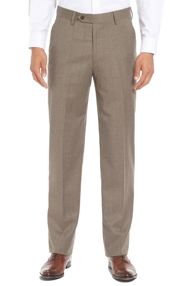 Grey Wool Flannel Single Pleat Trouser – Drakes US