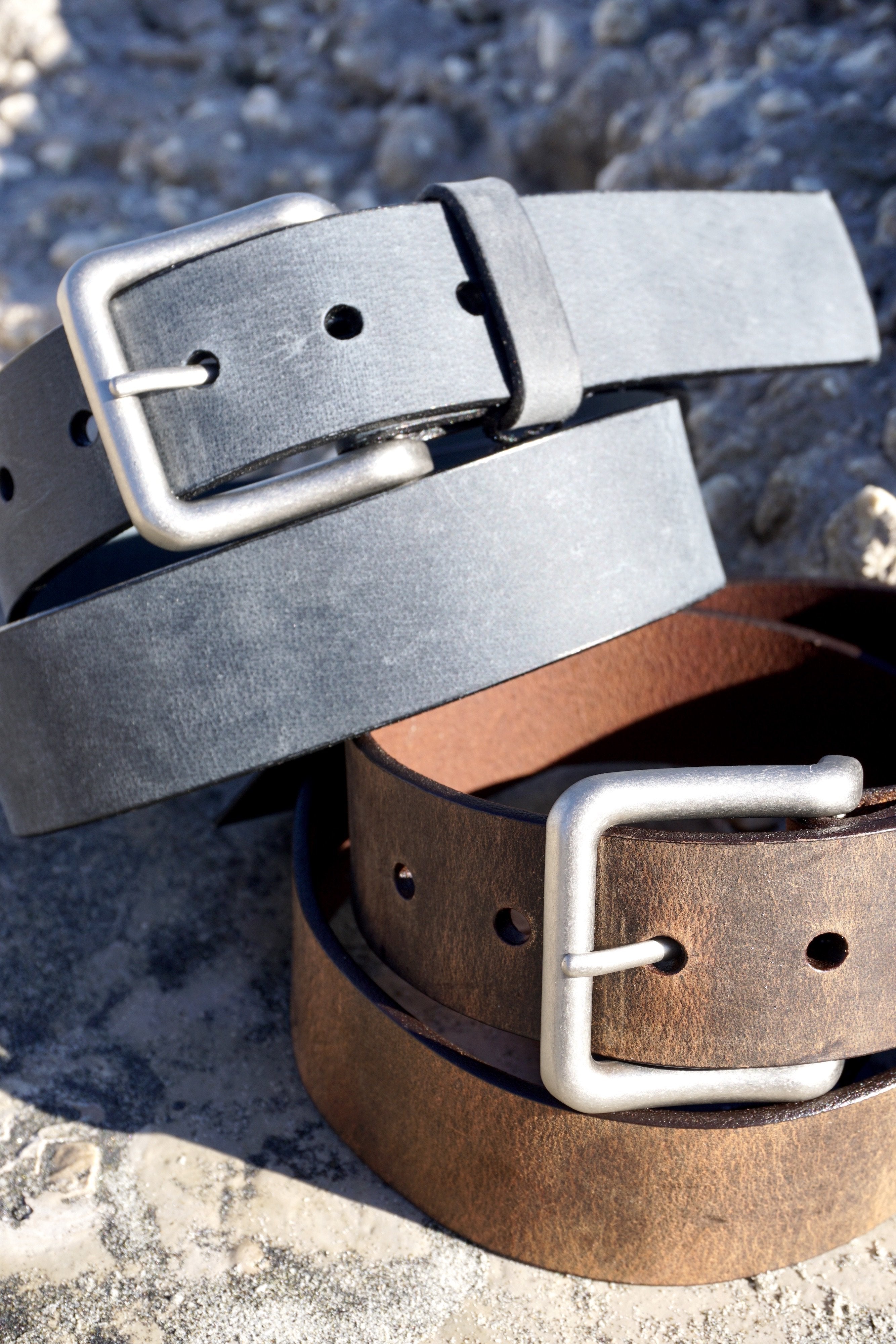 Oil Tanned Casual Belt<br>Matte Nickel Buckle<br>Sienna